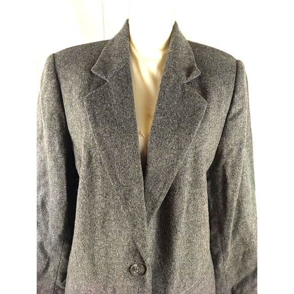 Sag Harbor Women's Wool Blazer Gray Size 12 Business Career - Picture 2 of 9